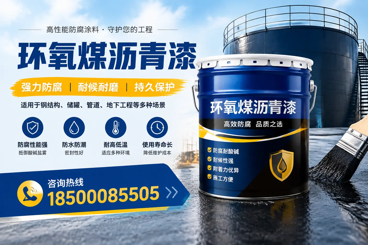 环氧煤沥青漆在工业中的应用，肥乡企业的选择